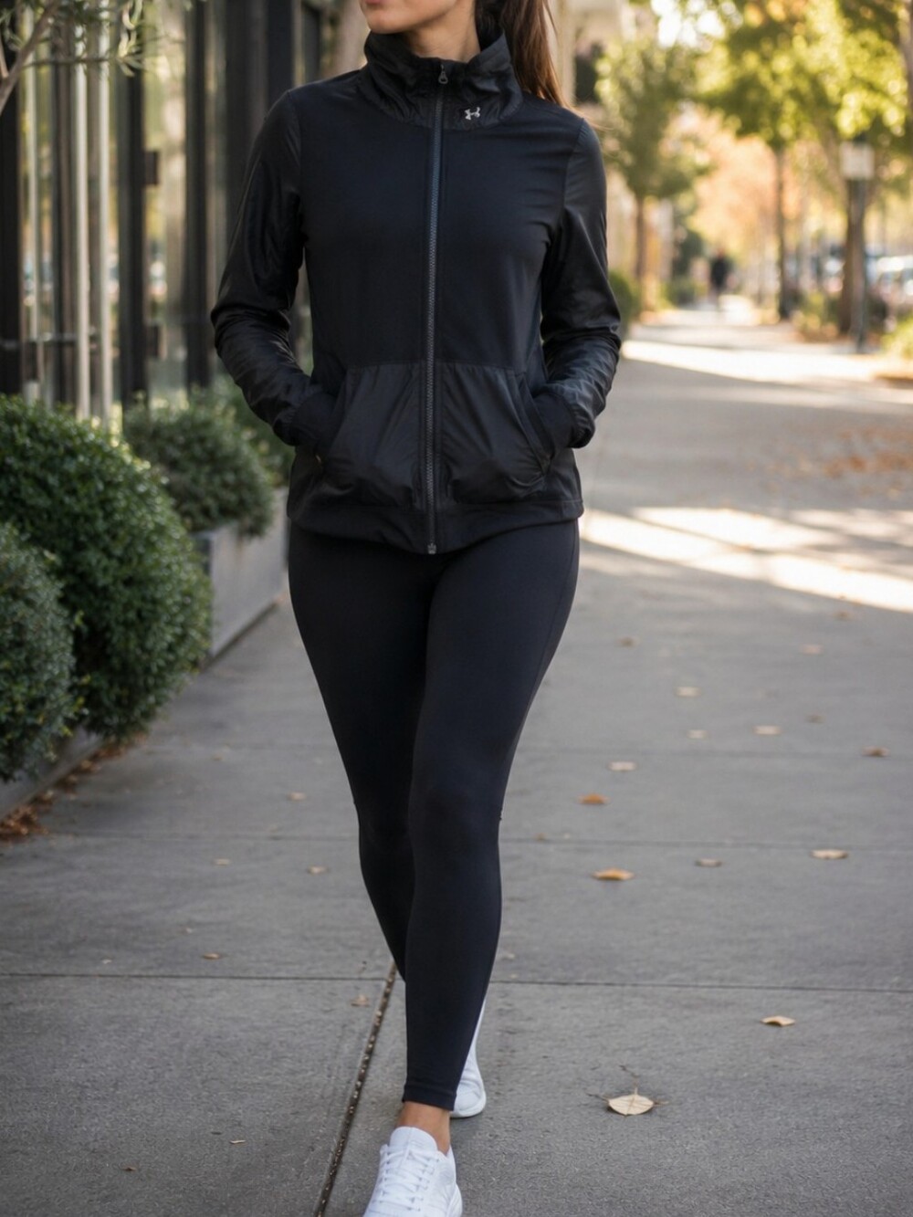 Under Armour Black Full-Zip Performance Jacket Athletic Training Running Women's